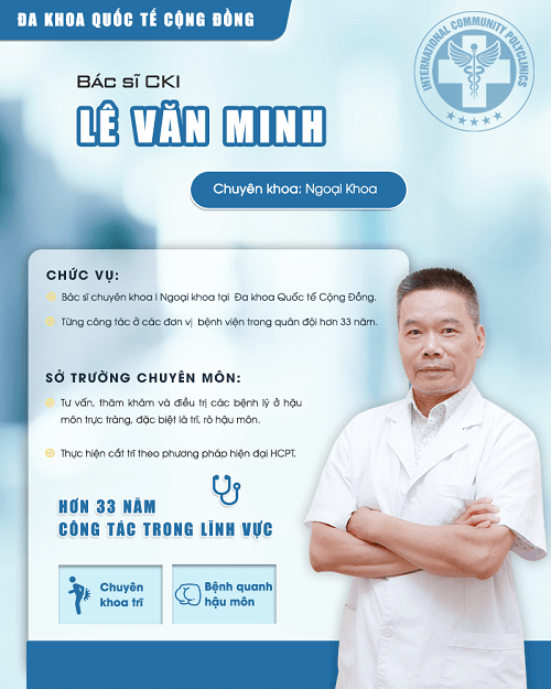 Bác sĩ Lê Văn Minh: tư vấn, thăm khám và chữa trị các bệnh nam khoa, bệnh xã hội...